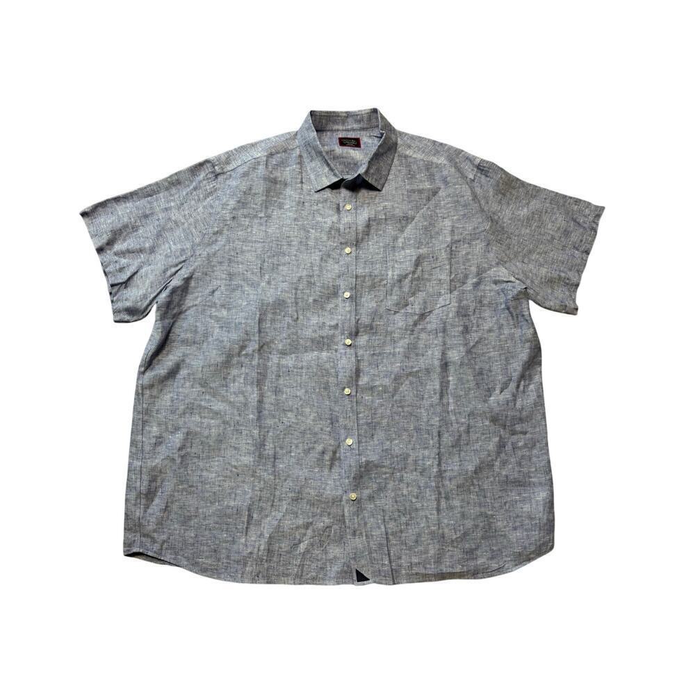 UNTUCKIt Long Sleeve shirt, size XXXLT, Blue, 100% Linen